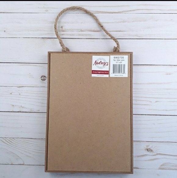 Fall Wall Hanging Gather Leaves Tin Star Jute Hanger - Picture 3 of 3